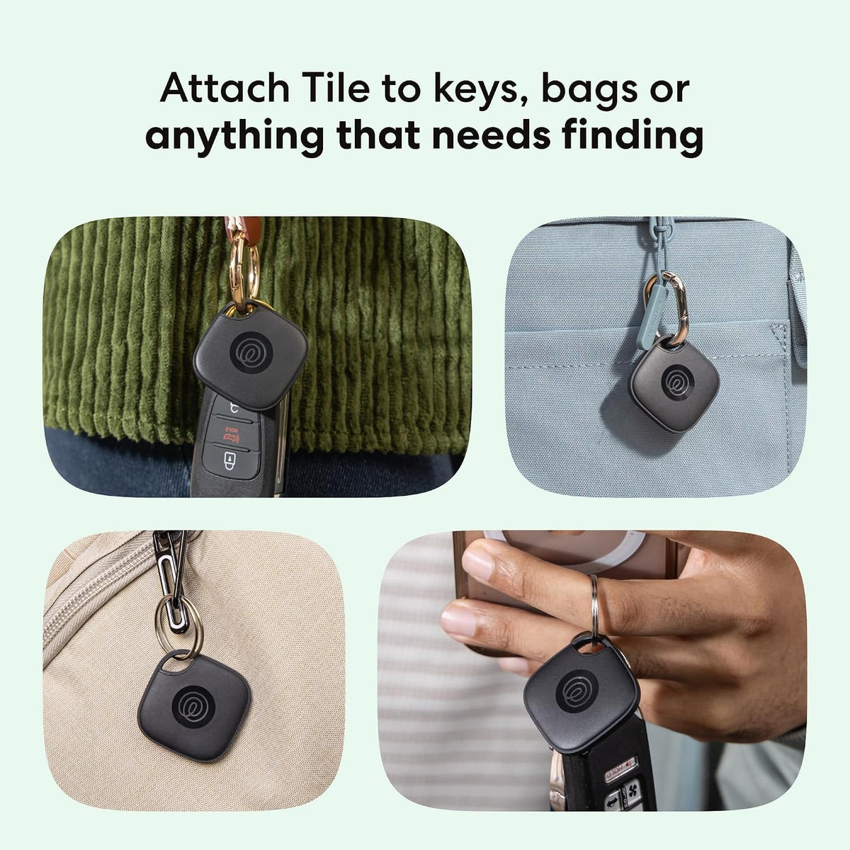 Tile - Bluetooth Tracker, Keys Finder and Item Locator for Keys, Bags and More. Phone Finder. Both Ios and Android Compatible. 2-Pack (Black/White)