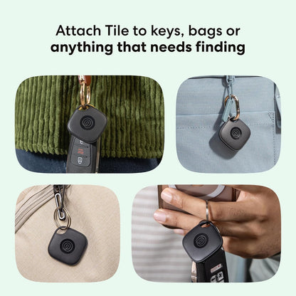 Tile - Bluetooth Tracker, Keys Finder and Item Locator for Keys, Bags and More. Phone Finder. Both Ios and Android Compatible. 2-Pack (Black/White)