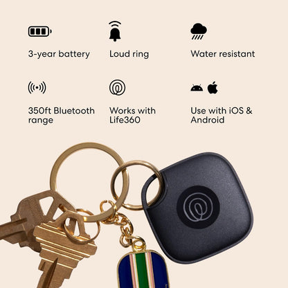 Tile - Bluetooth Tracker, Keys Finder and Item Locator for Keys, Bags and More. Phone Finder. Both Ios and Android Compatible. 2-Pack (Black/White)
