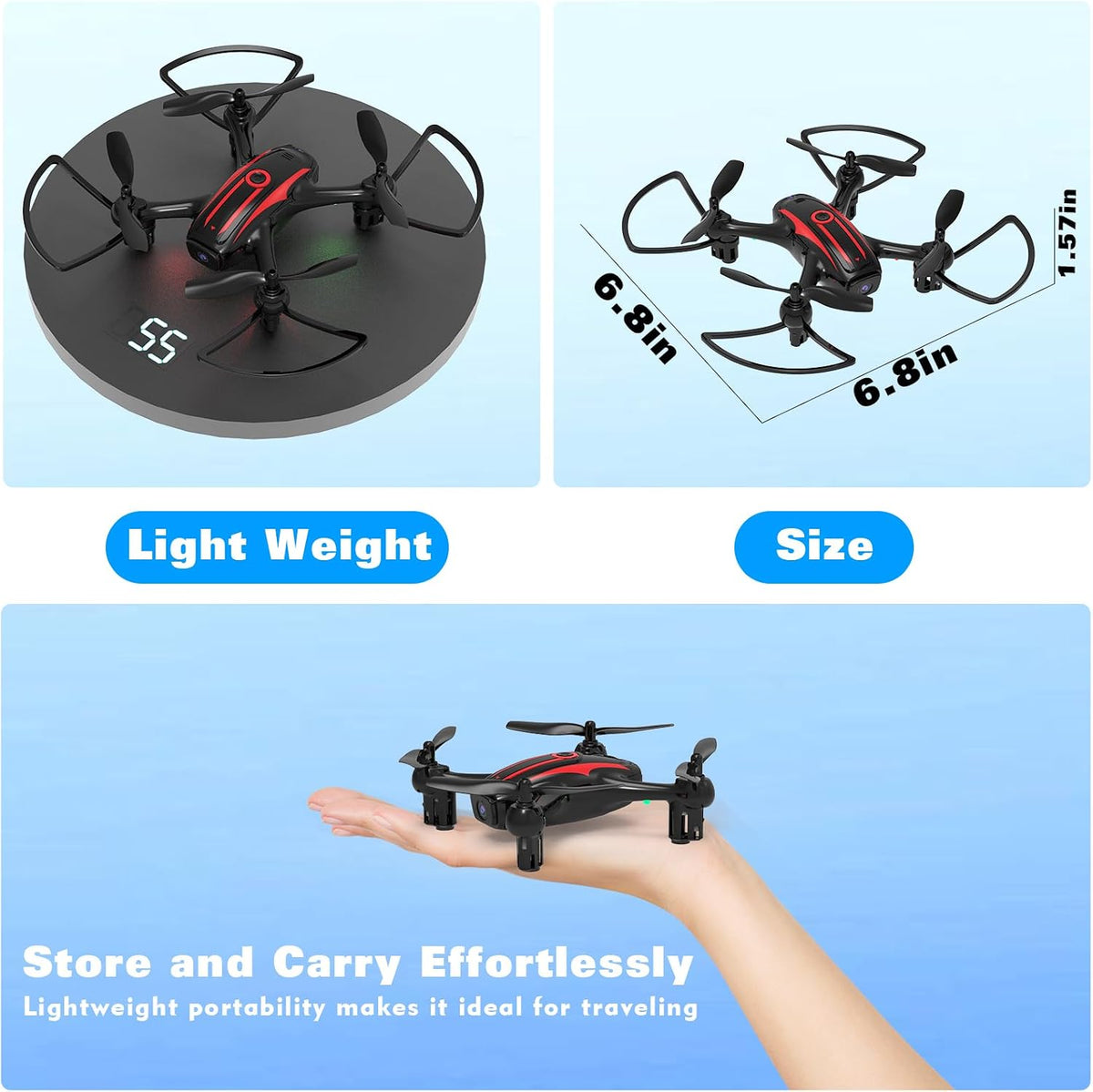 Drone with Camera 1080P HD, Mini RC Quadcopter for Kids & Adults