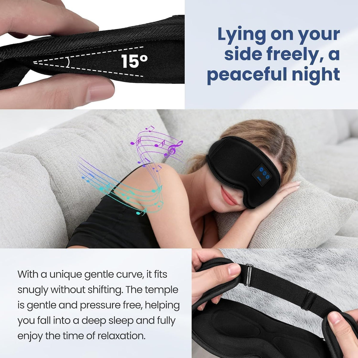 Sleep Headphones, Sleep Mask with Bluetooth Headphones