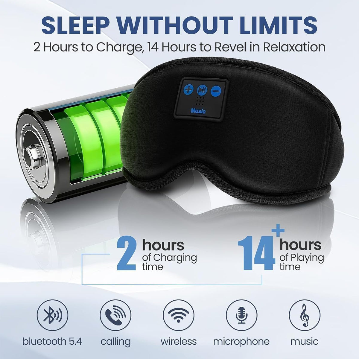 Sleep Headphones, Sleep Mask with Bluetooth Headphones