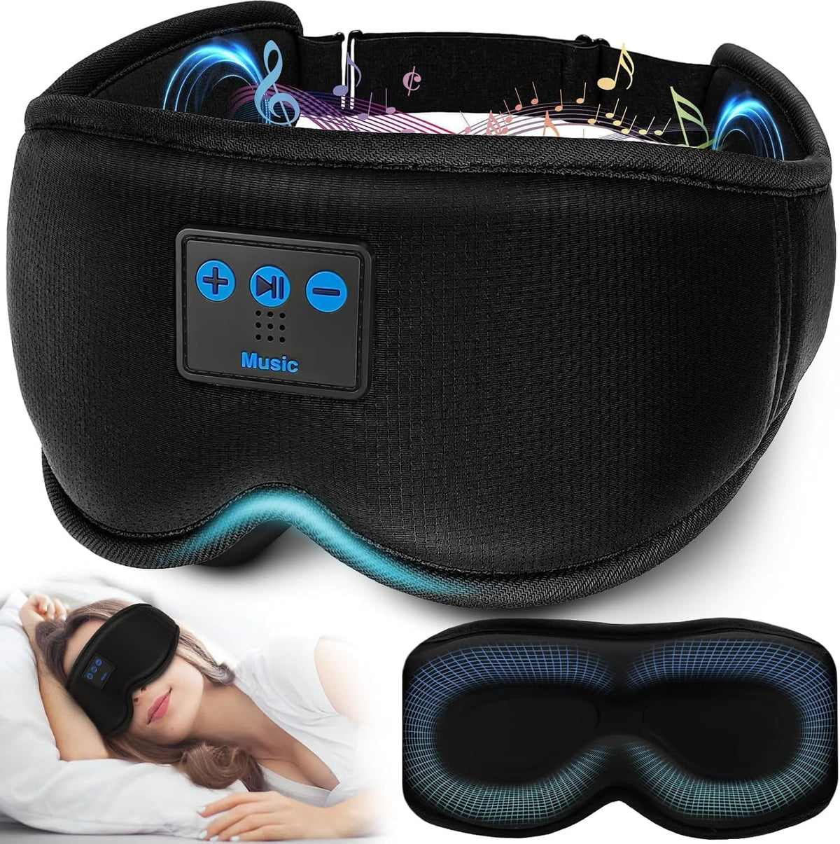 Sleep Headphones, Sleep Mask with Bluetooth Headphones