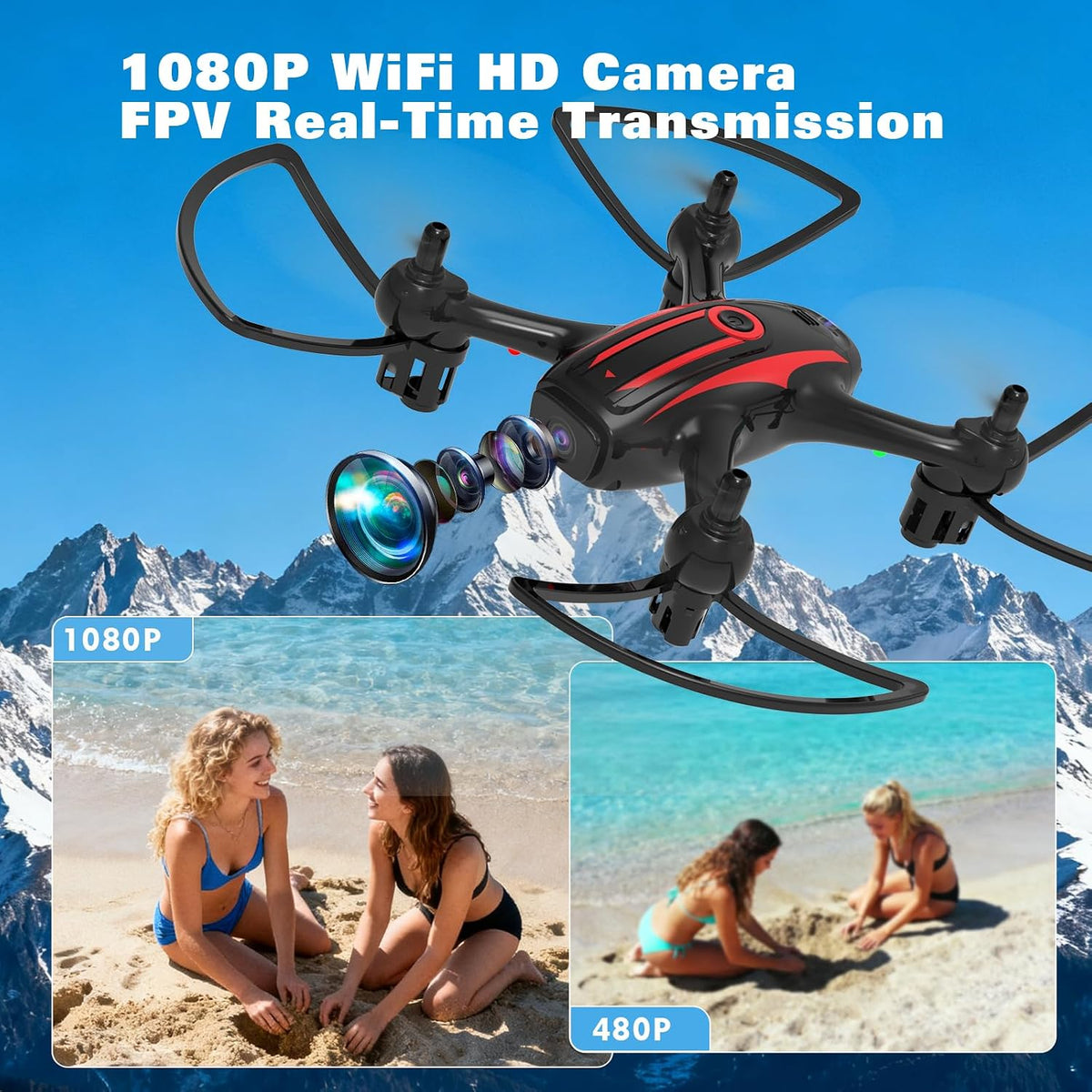 Drone with Camera 1080P HD, Mini RC Quadcopter for Kids & Adults