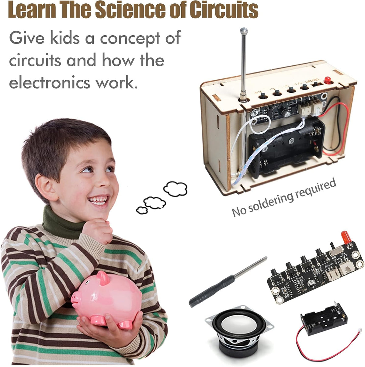 STEM Toys for Ages 6-8-13 Science Kits DIY Building Radio Cool Stuff for Kids Gadget Birthday Gifts for 7 9 11 12 14+ Year Old Boys Girls Teen Circuit Engineering Electronics Project Activities