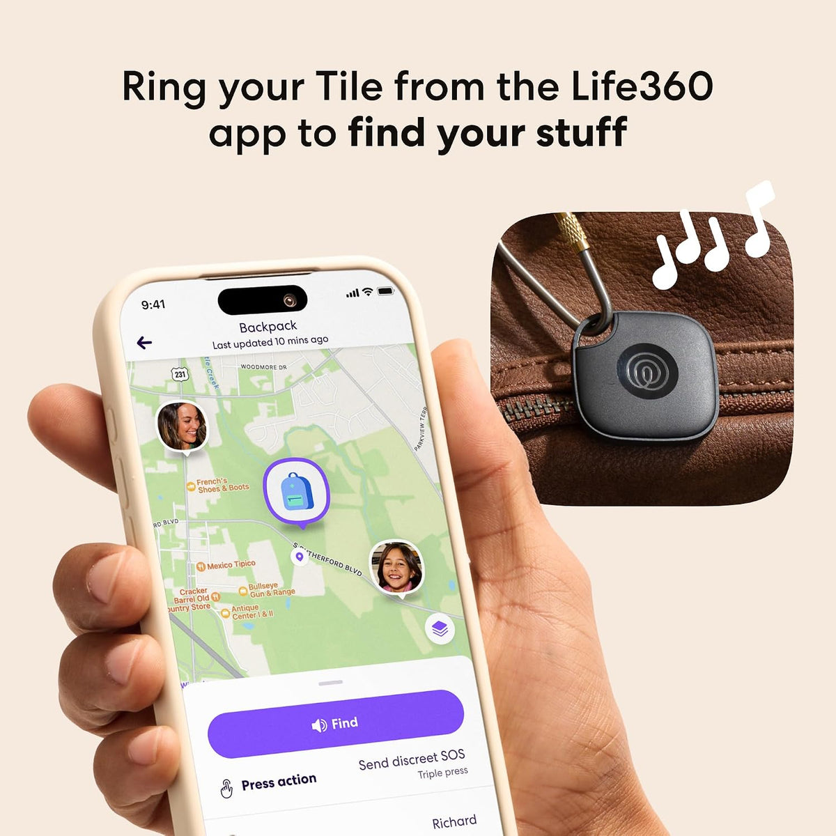Tile - Bluetooth Tracker, Keys Finder and Item Locator for Keys, Bags and More. Phone Finder. Both Ios and Android Compatible. 2-Pack (Black/White)