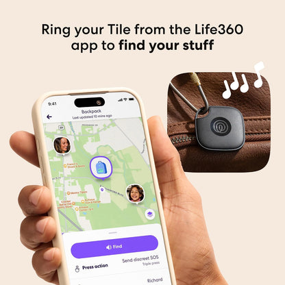 Tile - Bluetooth Tracker, Keys Finder and Item Locator for Keys, Bags and More. Phone Finder. Both Ios and Android Compatible. 2-Pack (Black/White)