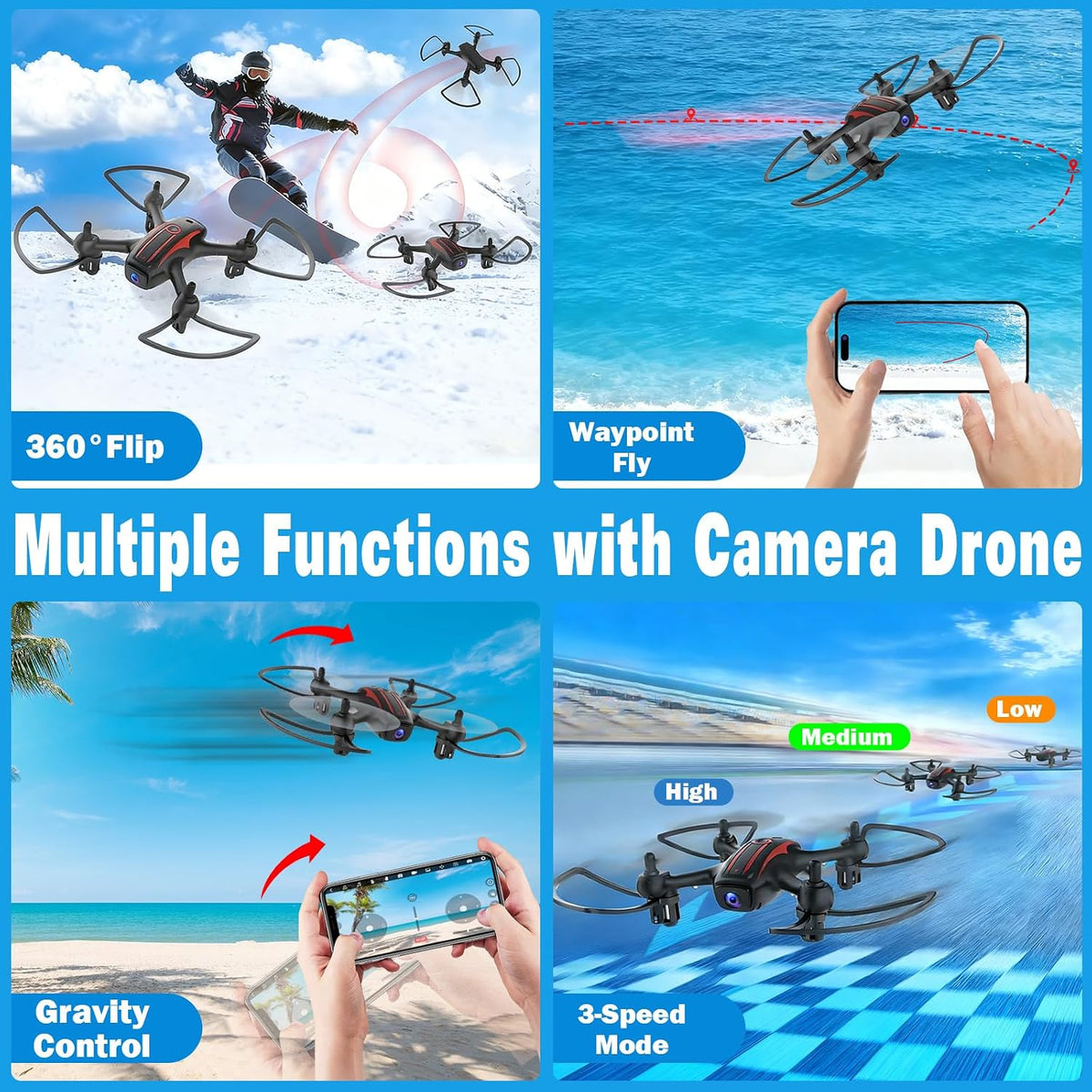 Drone with Camera 1080P HD, Mini RC Quadcopter for Kids & Adults